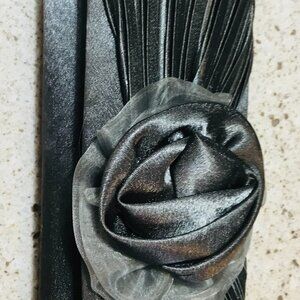 Elegant Silver-Grey Silk Satin Bag by Bijoux Terner